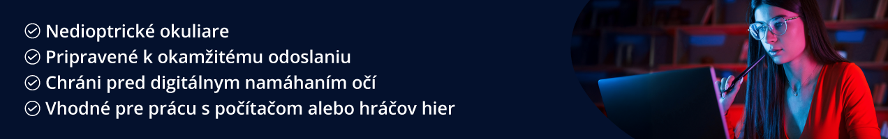 Nedioptrické okuliare pripravené k okamžitému odoslaniu