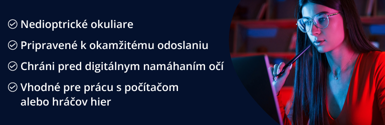 Nedioptrické okuliare pripravené k okamžitému odoslaniu