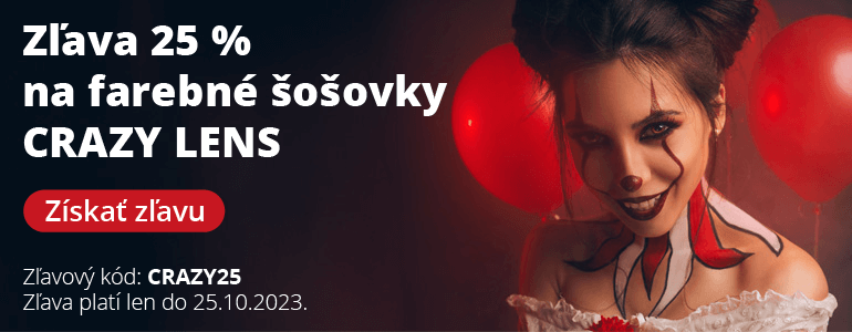 Zľava 25 % na farebné šošovky CRAZY LENS