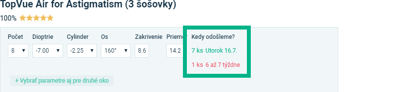 Alensa - Dodacie časy neskladového tovaru