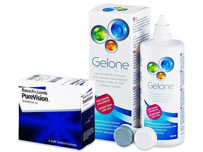 PureVision (6 šošoviek) + roztok Gelone 360 ml