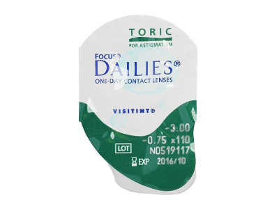 Focus Dailies Toric (90 šošoviek) - Vzhľad blistra so šošovkou