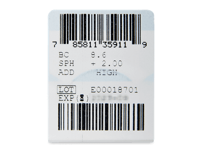 PureVision 2 for Presbyopia (3 šošovky) - Náhľad parametrov šošoviek