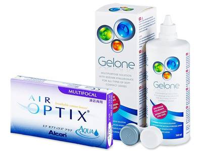 Air Optix Aqua Multifocal (6 šošoviek) + roztok Gelone 360ml - Starší vzhľad