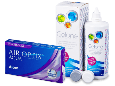 Air Optix Aqua Multifocal (6 šošoviek) + roztok Gelone 360ml