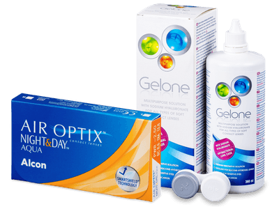 Air Optix Night and Day Aqua (6 šošoviek) + Gelone 360 ml - Starší vzhľad