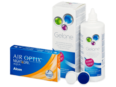Air Optix Night and Day Aqua (6 šošoviek) + Gelone 360 ml - Výhodný balíček
