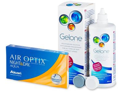 Air Optix Night and Day Aqua (6 šošoviek) + Gelone 360 ml - Starší vzhľad