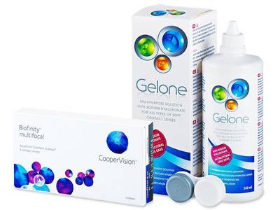 Biofinity Multifocal (3 šošovky) + roztok Gelone 360ml