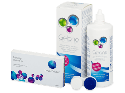 Biofinity Multifocal (3 šošovky) + Gelone 360 ml