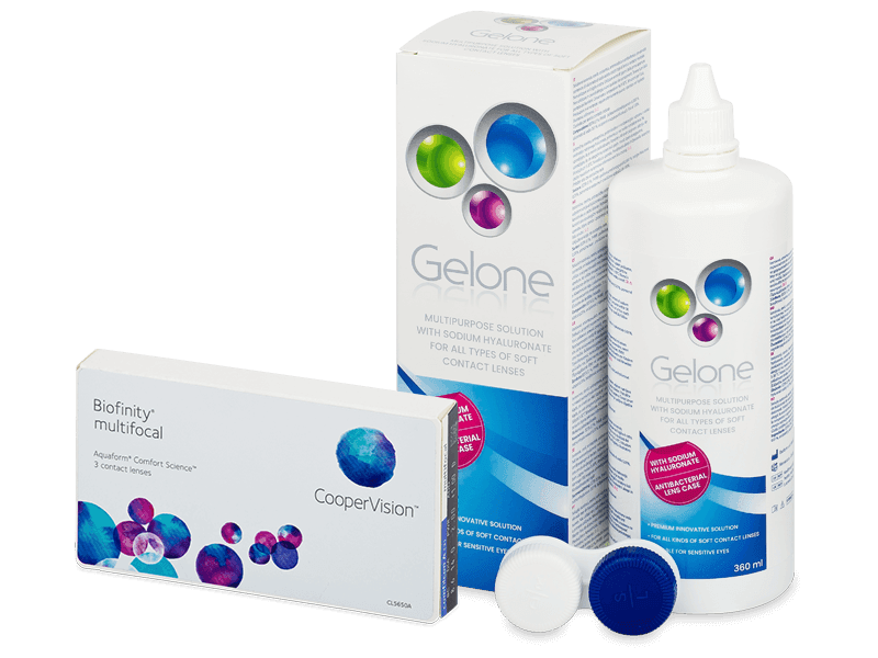 Biofinity Multifocal (6 šošoviek) + Gelone 360 ml - Výhodný balíček