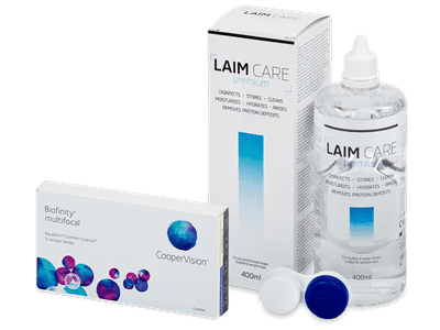 Biofinity Multifocal (3 šošovky) + roztok Laim Care 400 ml