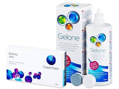 Biofinity Toric (3 šošovky) + roztok Gelone 360ml