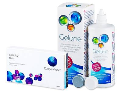 Biofinity Toric (3 šošovky) + roztok Gelone 360ml