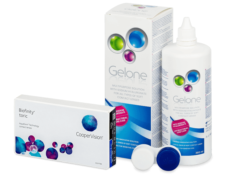 Biofinity Toric (3 šošovky) + Gelone 360 ml - Výhodný balíček