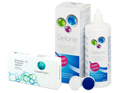 Biomedics 55 Evolution (6 šošoviek) + Gelone 360 ml