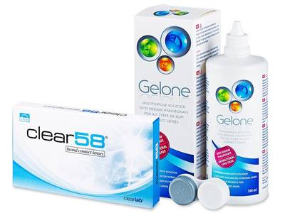 Clear 58 (6 šošoviek) + roztok Gelone 360 ml - Starší vzhľad