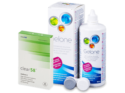 Clear 58 (6 šošoviek) + Gelone 360 ml - Starší vzhľad