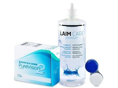 PureVision 2 (6 šošoviek) + roztok Laim Care 400 ml