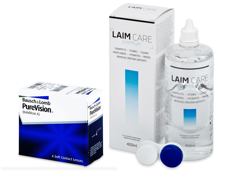 PureVision (6 šošoviek) + roztok Laim Care 400 ml - Výhodný balíček