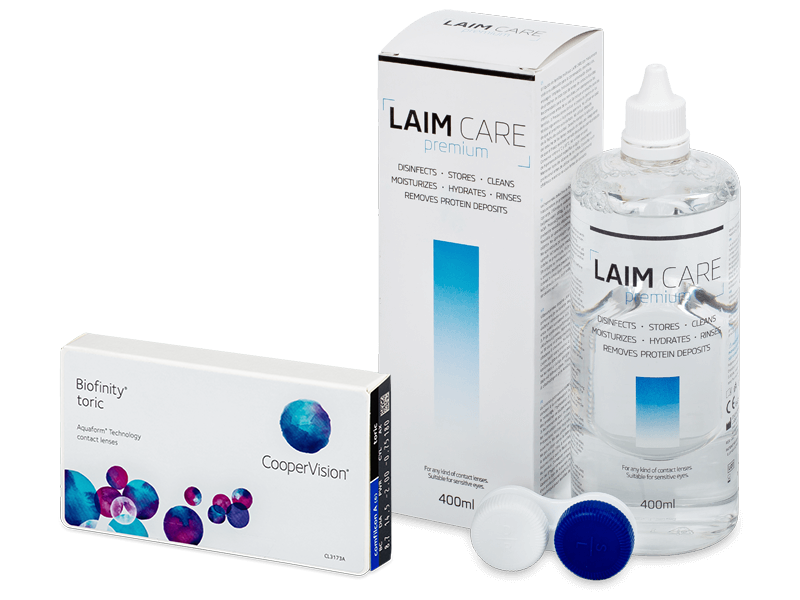 Biofinity Toric (3 šošovky) + roztok Laim-Care 400ml - Výhodný balíček