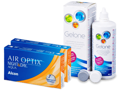 Air Optix Night and Day Aqua (2x3 šošovky) + roztok Gelone 360ml