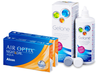 Air Optix Night and Day Aqua (2x3 šošovky) + roztok Gelone 360ml