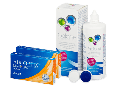 Air Optix Night and Day Aqua (2x3 šošovky) + Gelone 360 ml