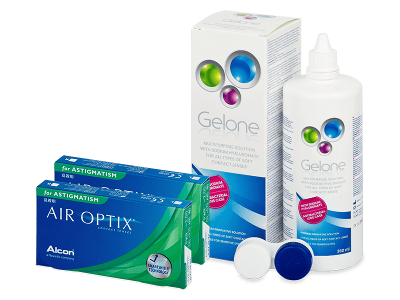 Air Optix for Astigmatism (2x3 šošovky) + Gelone 360 ml - Výhodný balíček