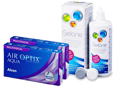 Air Optix Aqua Multifocal (2x3 šošovky) + roztok Gelone 360ml