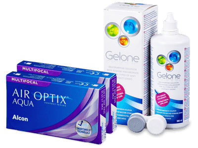 Air Optix Aqua Multifocal (2x3 šošovky) + roztok Gelone 360ml