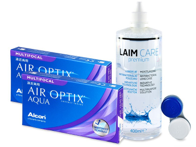 Air Optix Aqua Multifocal (2x 3 šošovky) + roztok Laim Care 400 ml - Starší vzhľad