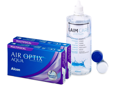 Air Optix Aqua Multifocal (2x3 šošovky) + roztok Laim-Care 400ml