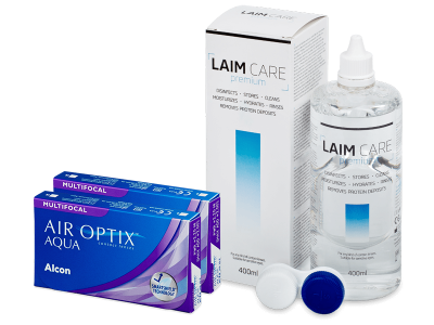 Air Optix Aqua Multifocal (2x 3 šošovky) + roztok Laim Care 400 ml - Výhodný balíček