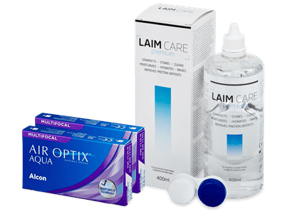 Air Optix Aqua Multifocal (2x3 šošovky) + roztok Laim-Care 400ml
