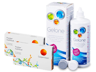 Proclear Multifocal (2x3 šošovky) + Gelone 360 ml - Starší vzhľad