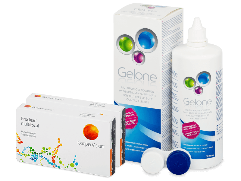 Proclear Multifocal (2x3 šošovky) + Gelone 360 ml - Výhodný balíček