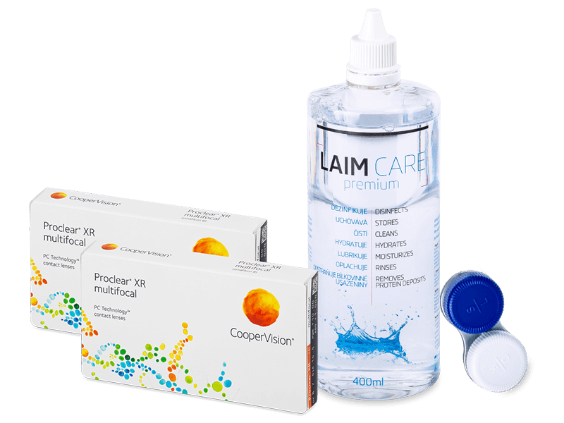 Proclear Multifocal XR  (2x3 šošovky) + roztok Laim-Care 400ml - Výhodný balíček