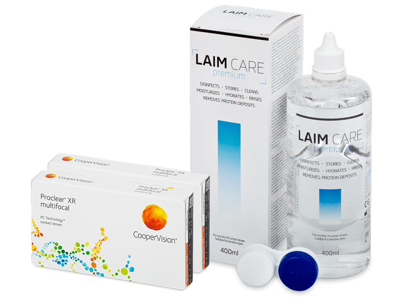 Proclear Multifocal XR (2x 3 šošovky) + roztok Laim Care 400 ml - Výhodný balíček