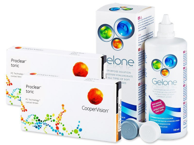 Proclear Toric XR (2x3 šošovky) + roztok Gelone 360ml