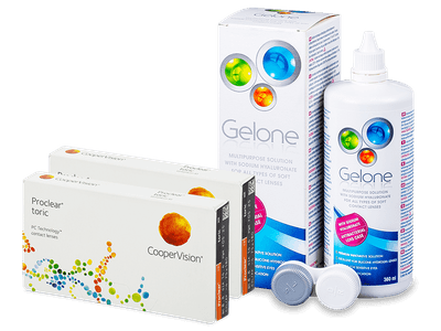 Proclear Toric XR (2x3 šošovky) + roztok Gelone 360ml