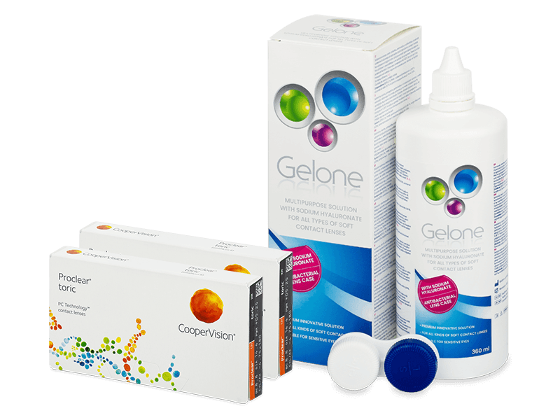 Proclear Toric XR (2x3 šošovky) + Gelone 360 ml - Výhodný balíček