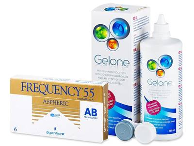 Frequency 55 Aspheric (6 šošoviek) + roztok Gelone 360ml