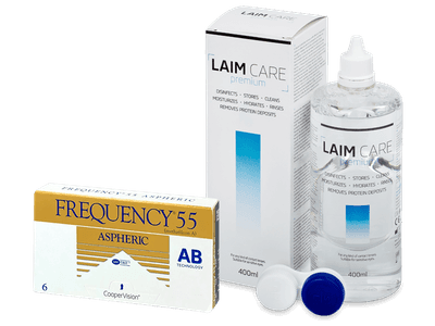Frequency 55 Aspheric (6 šošoviek) + roztok Laim Care 400 ml