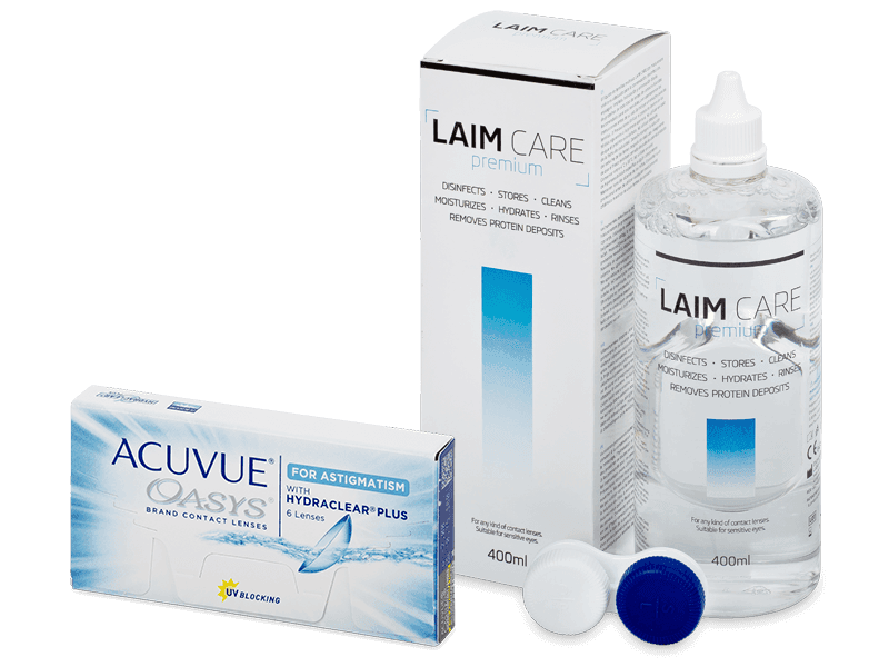 Acuvue Oasys for Astigmatism (6 šošoviek) + roztok Laim Care 400 ml - Výhodný balíček