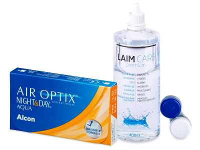 Air Optix Night and Day Aqua (6 šošoviek) + roztok Laim-Care 400ml - Výhodný balíček