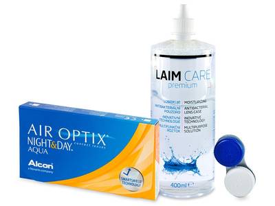 Air Optix Night and Day Aqua (6 šošoviek) + roztok Laim Care 400 ml - Starší vzhľad