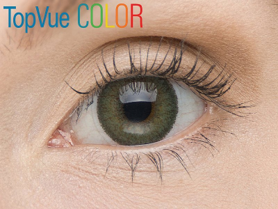 VÝPREDAJ: TopVue Color - dioptrické (2 šošovky) - Green na orieškovohnedom oku