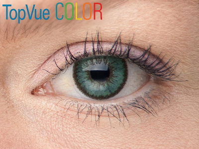 VÝPREDAJ: TopVue Color - dioptrické (2 šošovky) - Green na modrom oku