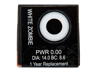 ColourVUE Crazy Lens - White Zombie - nedioptrické (2 šošovky) - Náhľad parametrov šošoviek